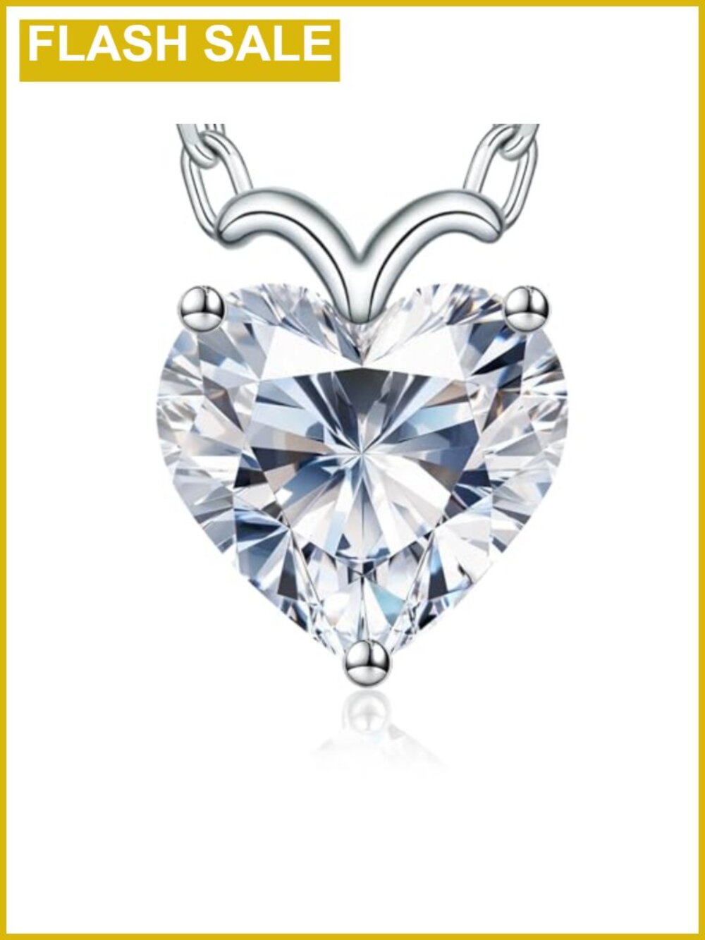 4ct Heart Moissanite Pendant Necklace 925 Sterling Silver Gift